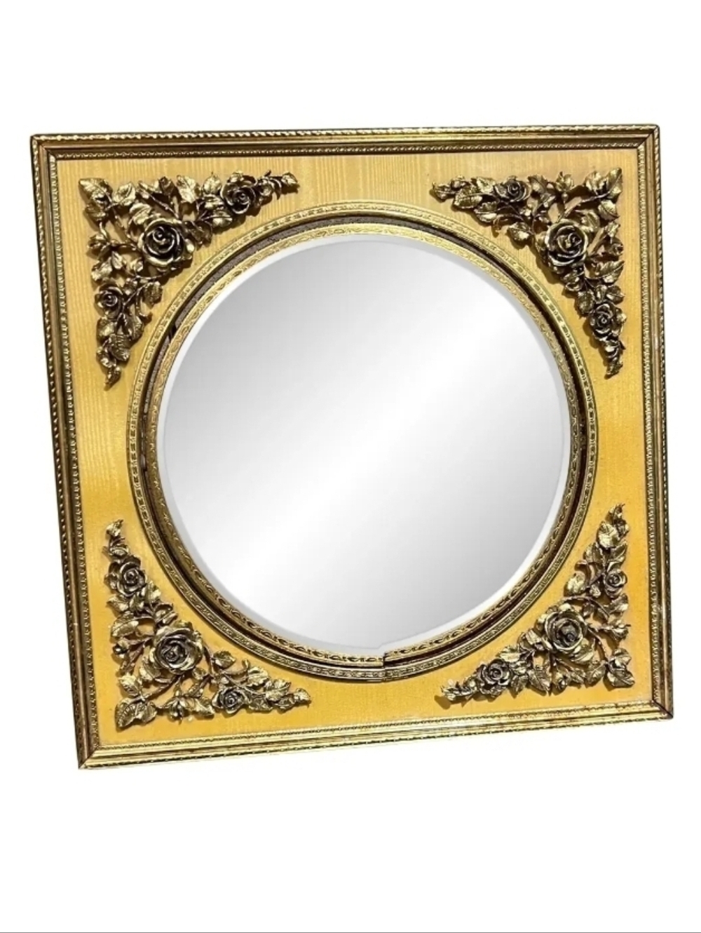 VINTAGE MID 20TH CENTURY GOLD VANITY TABLE MIRROR FRENCH ORNAMENTATION RARE!
